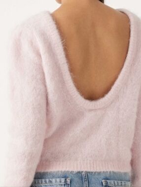 NWT Ba&Sh Turo Blush Pink Alpaca Blend Low Scoop Back Sweater Size 8 (L)